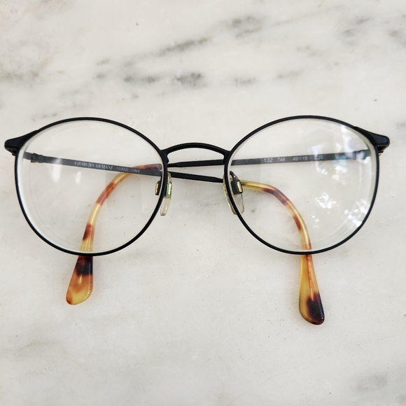 Giorgio Armani Vintage 132 758 Tortoise Black Gold Eyeglasses Frames 49-19-135 - Picture 1 of 7